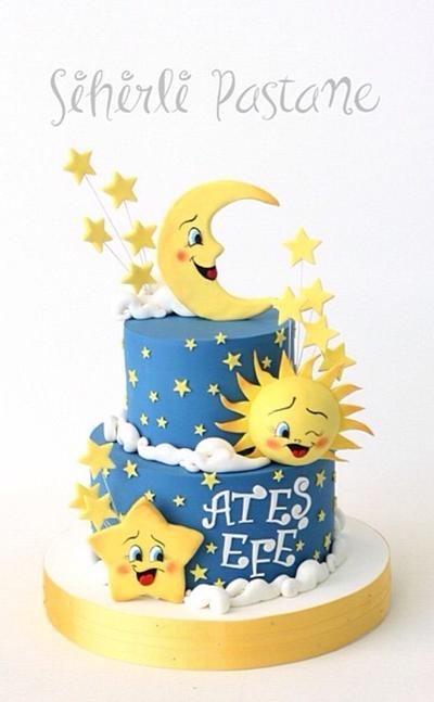 Moon, Sun and Star Cake - Cake by Sihirli Pastane