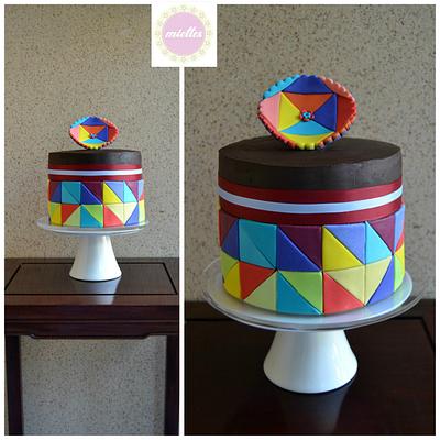 Bright Geometric Cake - Cake by miettes