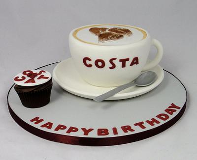 Costa Coffee Cup Novelty Cake - Cake by Ceri Badham
