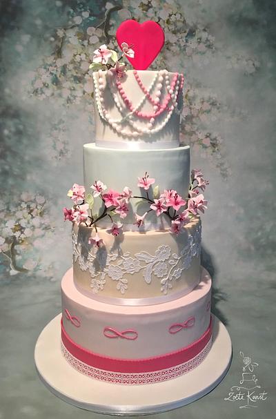 blossom wedding cake - Cake by Zoete Kunst