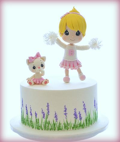 Fondant Cheerleader and Kitty  - Cake by Sharon Zambito