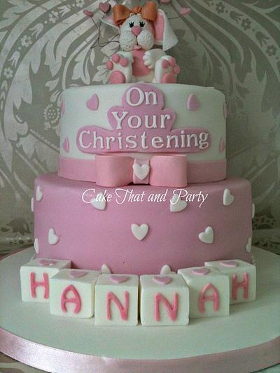 Cute bunny christening cake  - Cake by yvonne