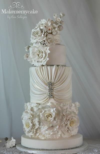 Pure White Wedding Cake  - Cake Central V.5 is 3 - Cake by Eva Salazar 