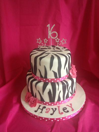 Pink and Black Zebra Cake - Cake by Gill Earle