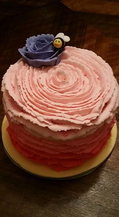 Buttercream ruffle ombre smash cake - Cake by Cakes Abound