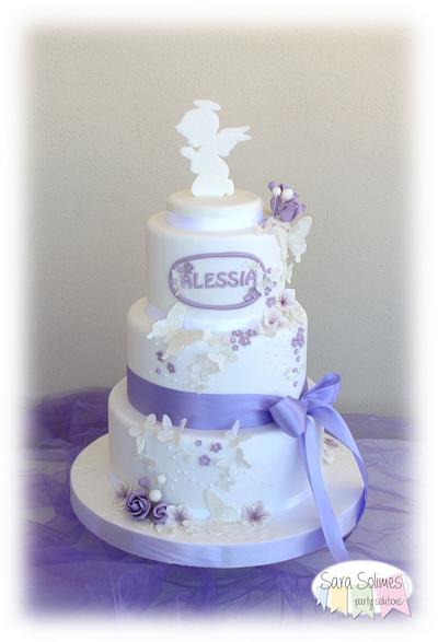 "Graceful lillac" 1st communion cake - Cake by Sara Solimes Party solutions