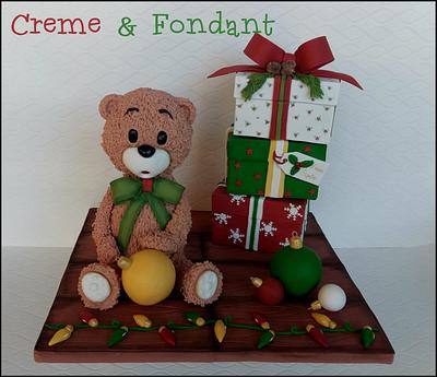 Teddy in christmas mood. - Cake by Creme & Fondant