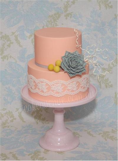 Vintage Succulent Wedding Cake - Cake by CakeAvenue