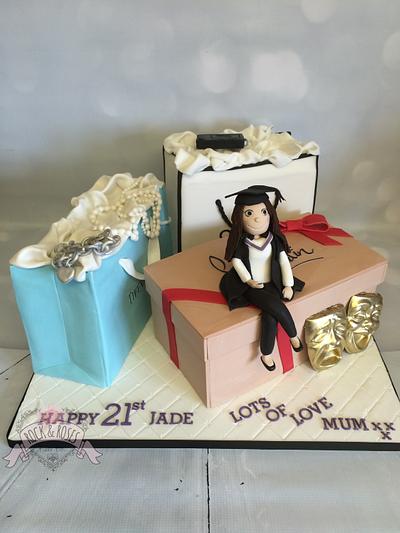 Bags and boxes  - Cake by Rock and Roses cake co. 