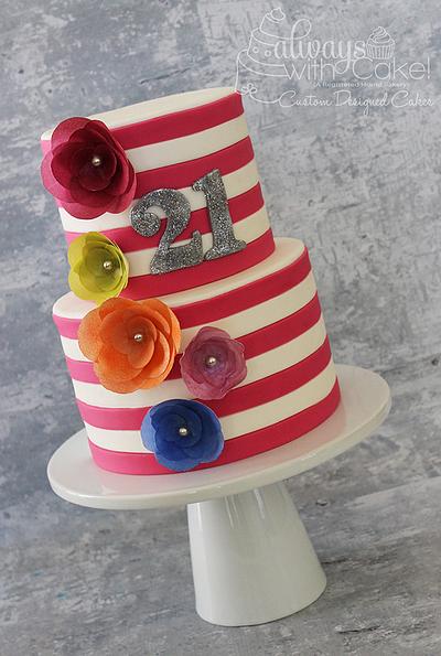 Stripes & Flowers - Cake by AlwaysWithCake