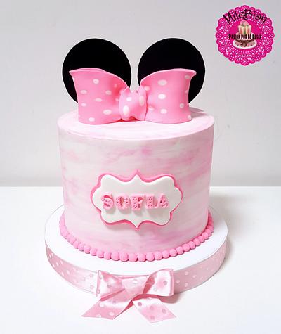 Minnie Mouse Watercolor  - Cake by MileBian