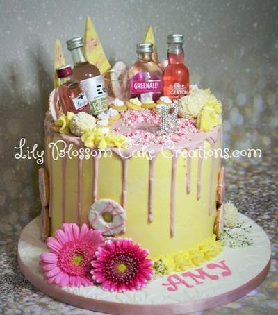 Pink Gin Drip Cake - Cake by Lily Blossom Cake Creations