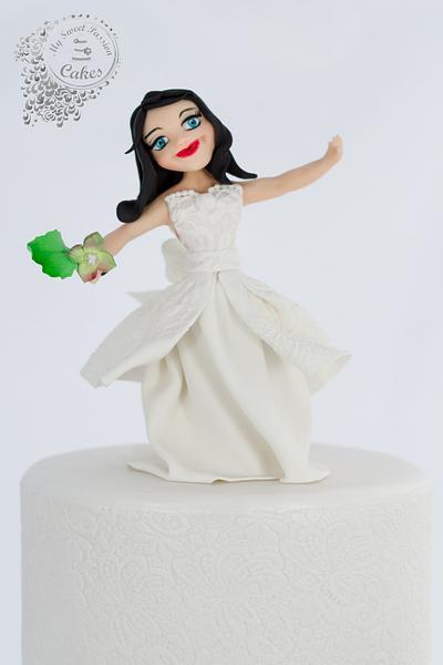 Wedding Cake with Bride topper  - Cake by Beata Khoo
