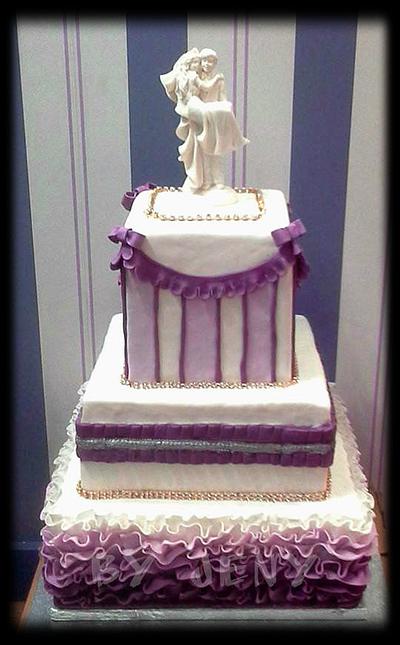 Ombre lila elegant wedding cake - Cake by Jeny Dogani