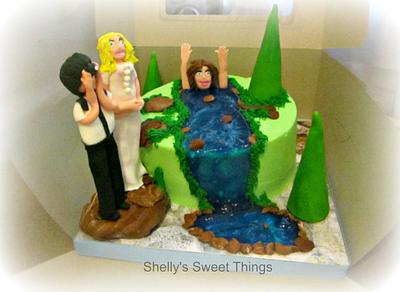 Man taking pics not seeing drowning wife..(real  life..she finally got his attention..all is good.) - Cake by Shelly's Sweet Things