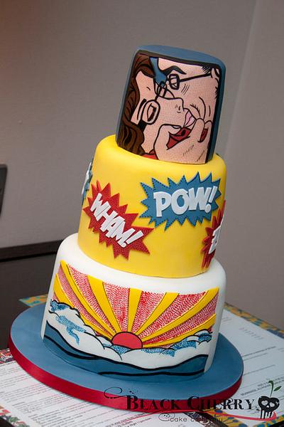 Roy Lichtenstein Comic Style Wedding Cake  - Cake by Little Cherry