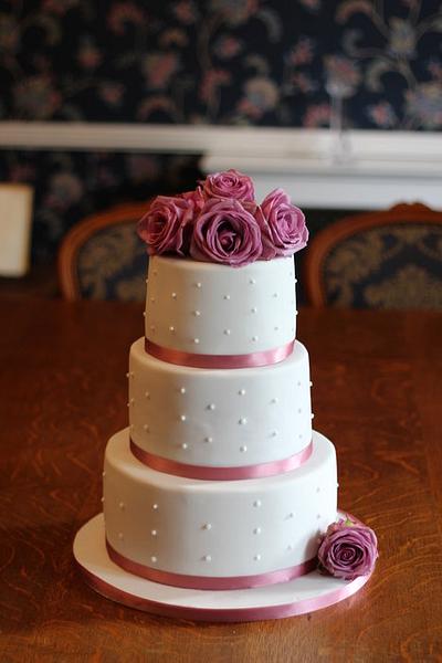 Dusky Pink Rose Cake - Cake by Sweet Blossom Cakes