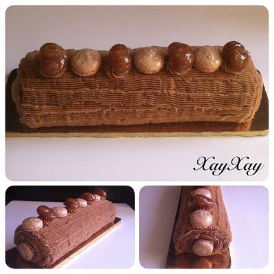 Bûche de Noël au marron - Cake by Xayxay 