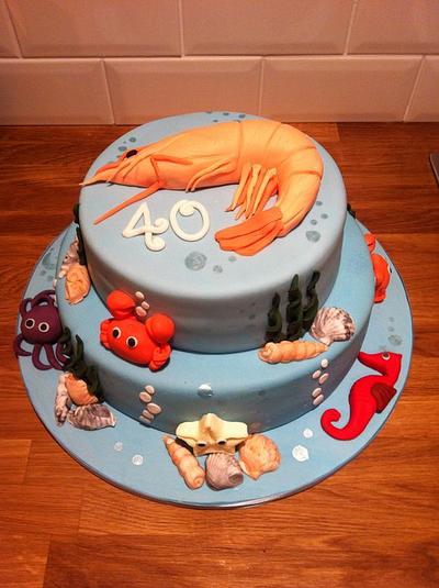 Seafood cake! - Cake by Helen-Loves-Cake