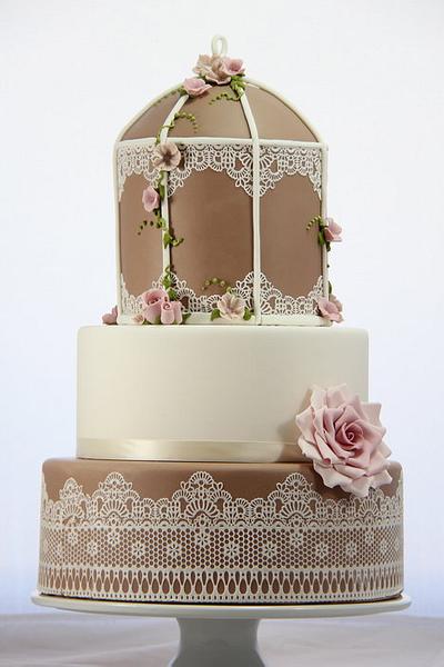 Vintage Birdcage Wedding - Cake by Jo Kavanagh