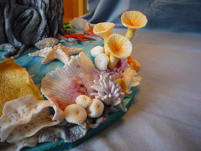 Detail of My Summer Beach Fantasy Cake - Cake by The Floury