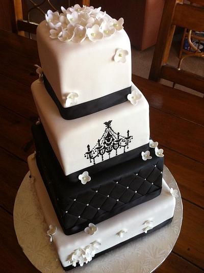 Black & White Wedding - Cake by Kendra
