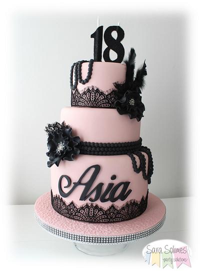 18 years cake charleston chic style - Cake by Sara Solimes Party solutions