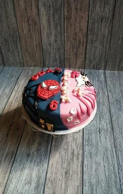 Spiderman & Hello Kitty - Cake by Pien Punt