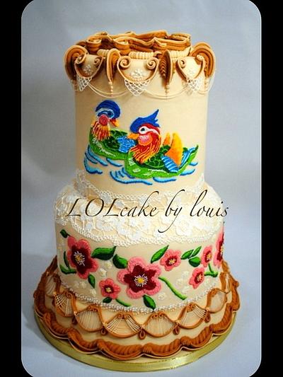 Asian Love Birds  - Cake by Louis Ng