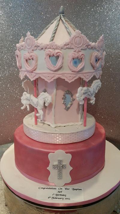 Carousel Baptism Cake - Cake by TooTTiFruiTTi