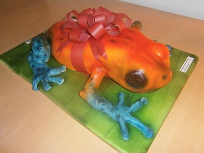 Strawberry Poison Dart Frog - Cake by TheCakemanDulwich