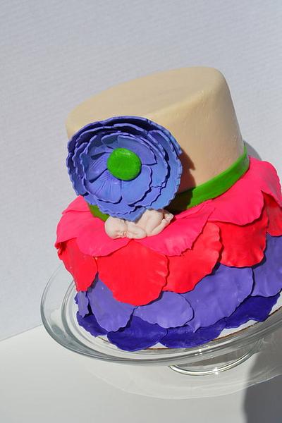 Spring Petal Baby Shower Cake - Cake by CrystalMemories