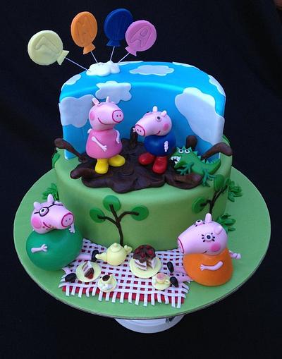 Peppa in a muddy puddle - Cake by Trickycakes