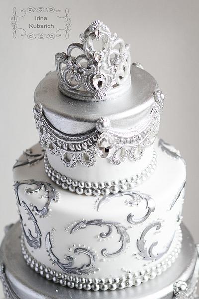  Silver Crown  wedding Cake - Cake by Irina Kubarich