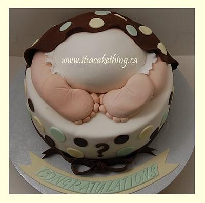 Baby Diaper Bottom Shower Cake - Cake by It's a Cake Thing 