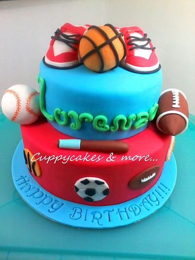 Sports theme cake - Cake by dianne
