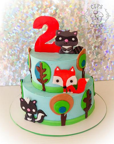 Woodland Animals 2nd birthday - Cake by Cups-N-Cakes 