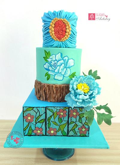 Elegant Rustic Cake - Cake by D Sugar Artistry - cake art with Shabana