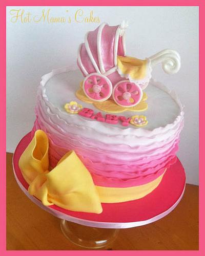Pink Ruffled Carriage cake - Cake by Hot Mama's Cakes
