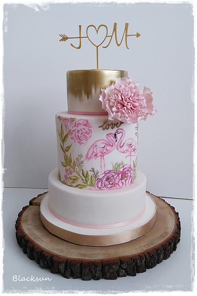 Hand painted wedding cake - Cake by Zuzana Kmecova