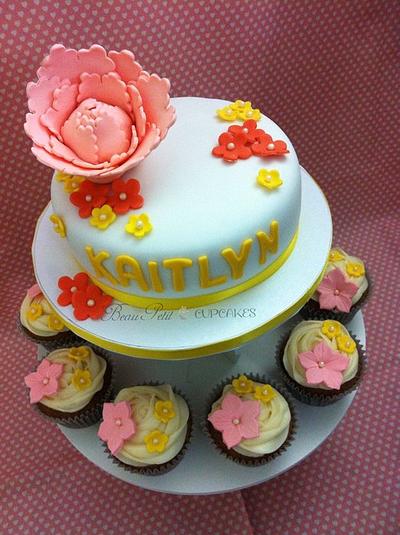 "Kaitlyn" - Bright Flowers - Cake by Beau Petit Cupcakes (Candace Chand)