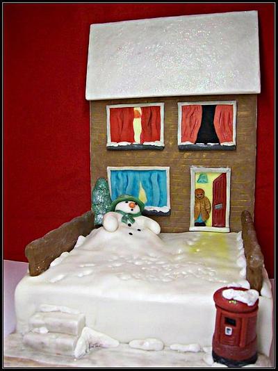 The Snowman is melting, Christmas is over for another year... - Cake by Jen McK Evans