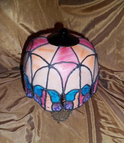 Stain Glass, faux Tiffany, Lamp Shade - Cake by Joyce Nimmo