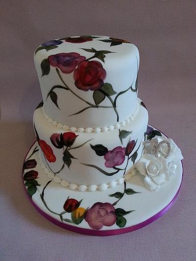 Painted roses - Cake by Kirsten Wrixon