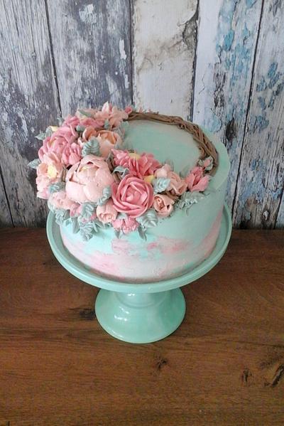 Buttercream flowers  for Grandma - Cake by Daria