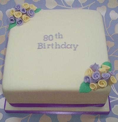 80th birthday rose cake - Cake by That Cake Lady