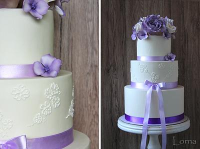 White & purple - Cake by Lorna