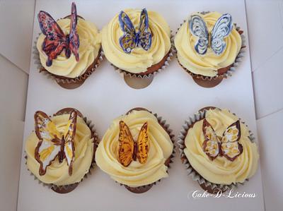 Hand Painted Edible Butterfly Cupcakes  - Cake by Sweet Lakes Cakes