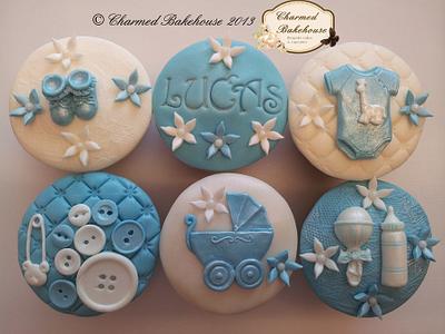New baby - baby boy cupcakes - Cake by Charmed Bakehouse