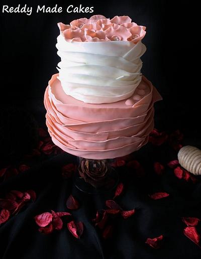 Ribbons of Pink and White - Cake by Crystal Reddy